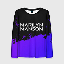 Лонгслив женский Marilyn Manson purple grunge, цвет: 3D-принт