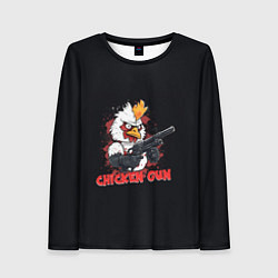Лонгслив женский Chicken gun pew pew, цвет: 3D-принт