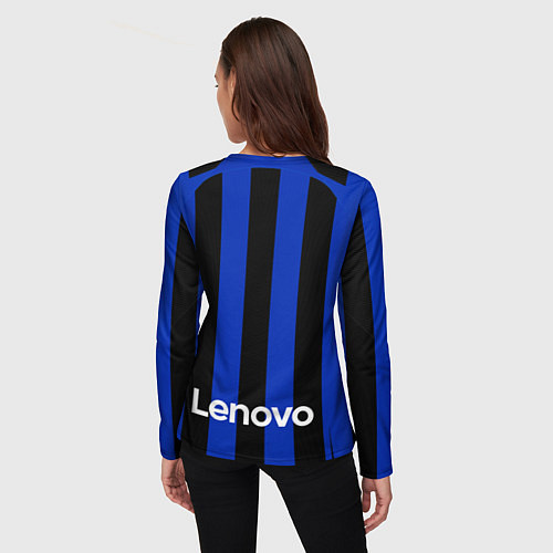 Женский лонгслив ФК Интер форма 2223 домашняя / 3D-принт – фото 4
