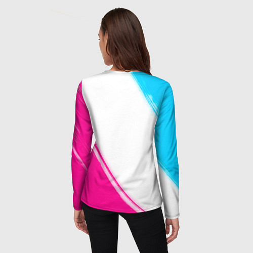 Женский лонгслив Akira neon gradient style: надпись, символ / 3D-принт – фото 4