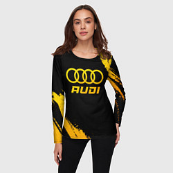 Лонгслив женский Audi - gold gradient, цвет: 3D-принт — фото 2