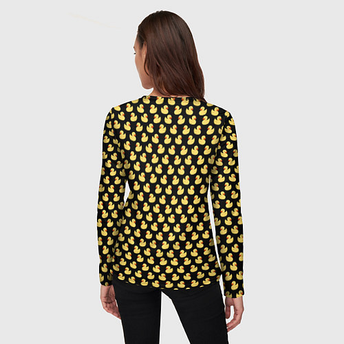 Женский лонгслив Уточки паттерн / 3D-принт – фото 4