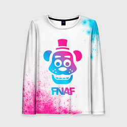 Женский лонгслив FNAF neon gradient style
