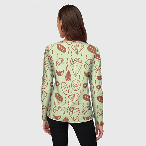 Женский лонгслив Булочки / 3D-принт – фото 4