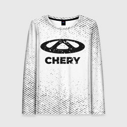 Лонгслив женский Chery с потертостями на светлом фоне, цвет: 3D-принт