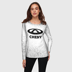 Лонгслив женский Chery с потертостями на светлом фоне, цвет: 3D-принт — фото 2