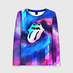 Женский лонгслив Rolling Stones неоновый космос