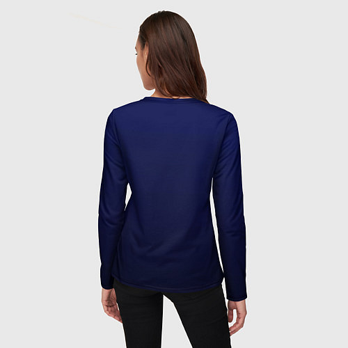 Женский лонгслив Градиент глубокий синий / 3D-принт – фото 4