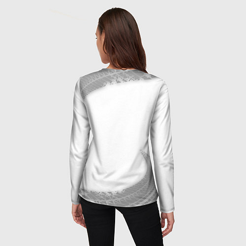 Женский лонгслив Great Wall speed на светлом фоне со следами шин / 3D-принт – фото 4