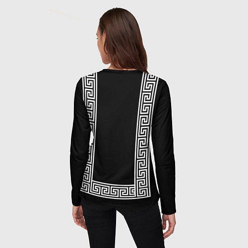 Женский лонгслив Египетский орнамент на черном фоне / 3D-принт – фото 4