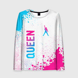 Лонгслив женский Queen neon gradient style: надпись, символ, цвет: 3D-принт