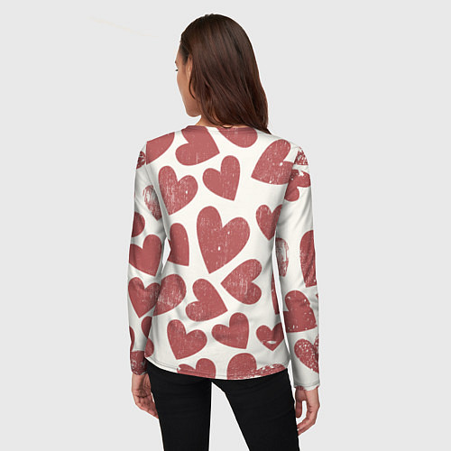Женский лонгслив Hearts / 3D-принт – фото 4
