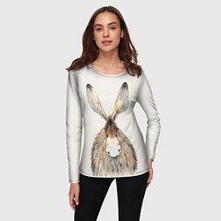 Лонгслив женский Ушастый ослик, цвет: 3D-принт — фото 2