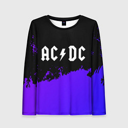 Лонгслив женский AC DC purple grunge, цвет: 3D-принт