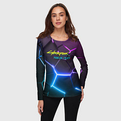Лонгслив женский Cyberpunk 2077 phantom liberty neon, цвет: 3D-принт — фото 2