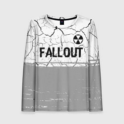 Лонгслив женский Fallout glitch на светлом фоне: символ сверху, цвет: 3D-принт