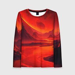 Лонгслив женский Лавовая планета, цвет: 3D-принт