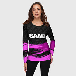 Лонгслив женский Saab pro racing: символ сверху, цвет: 3D-принт — фото 2