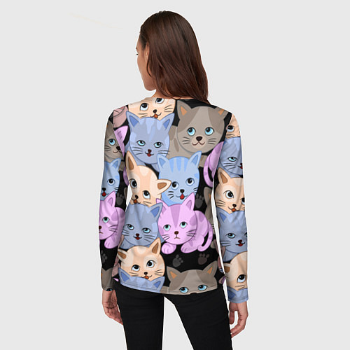 Женский лонгслив Cats party / 3D-принт – фото 4