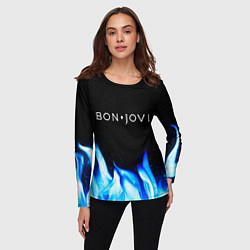 Лонгслив женский Bon Jovi blue fire, цвет: 3D-принт — фото 2