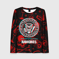 Лонгслив женский Ramones rock glitch, цвет: 3D-принт