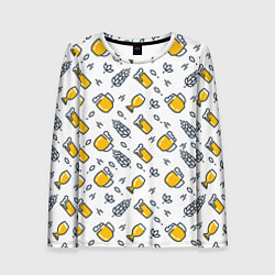 Лонгслив женский Пиво пенное, цвет: 3D-принт