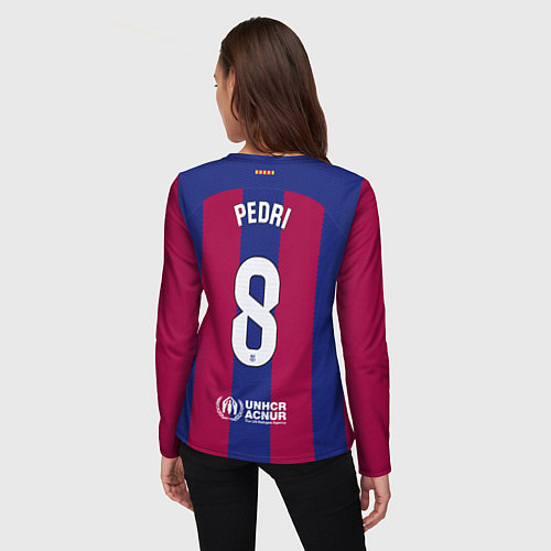 Женский лонгслив Педри Барселона форма 2324 домашняя / 3D-принт – фото 4