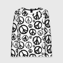 Женский лонгслив Many peace logo