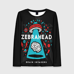 Лонгслив женский Zebrahead brains invaders, цвет: 3D-принт