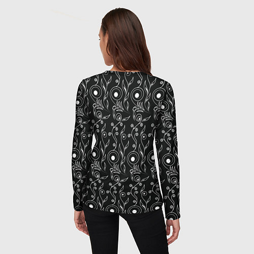 Женский лонгслив Black style pattern / 3D-принт – фото 4
