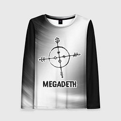 Женский лонгслив Megadeth glitch на светлом фоне