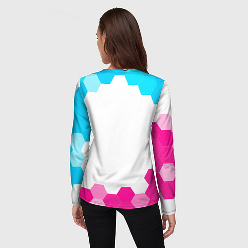 Женский лонгслив The Witcher neon gradient style / 3D-принт – фото 4