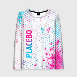 Лонгслив женский Placebo neon gradient style: надпись, символ, цвет: 3D-принт