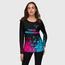 Лонгслив женский Tokyo Revengers - neon gradient: символ сверху, цвет: 3D-принт — фото 2