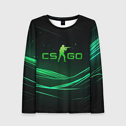 Лонгслив женский CS GO green logo, цвет: 3D-принт