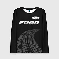 Лонгслив женский Ford speed на темном фоне со следами шин: символ с, цвет: 3D-принт