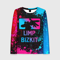 Лонгслив женский Limp Bizkit - neon gradient, цвет: 3D-принт