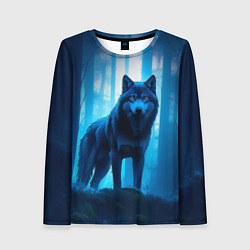 Лонгслив женский Волк в ночном лесу, цвет: 3D-принт