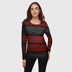 Лонгслив женский Black red texture, цвет: 3D-принт — фото 2