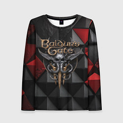 Женский лонгслив Baldurs Gate 3 logo red black