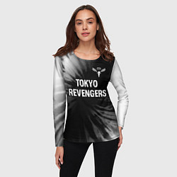 Лонгслив женский Tokyo Revengers glitch на темном фоне: символ свер, цвет: 3D-принт — фото 2