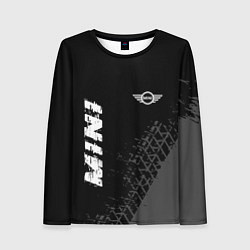 Лонгслив женский Mini speed на темном фоне со следами шин: надпись,, цвет: 3D-принт