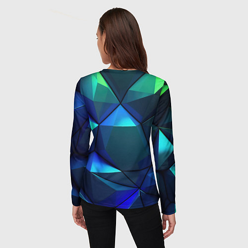 Женский лонгслив CSGO blue green gradient / 3D-принт – фото 4