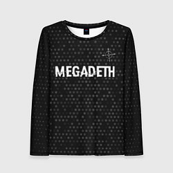 Лонгслив женский Megadeth glitch на темном фоне: символ сверху, цвет: 3D-принт