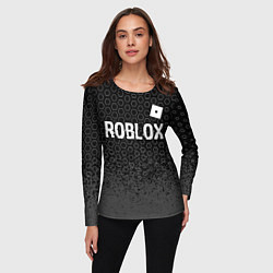 Лонгслив женский Roblox glitch на темном фоне: символ сверху, цвет: 3D-принт — фото 2