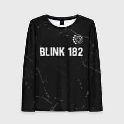 Лонгслив женский Blink 182 glitch на темном фоне: символ сверху, цвет: 3D-принт