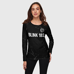Лонгслив женский Blink 182 glitch на темном фоне: символ сверху, цвет: 3D-принт — фото 2