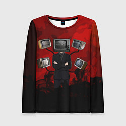 Лонгслив женский Skibidi toilet Tv Man, цвет: 3D-принт