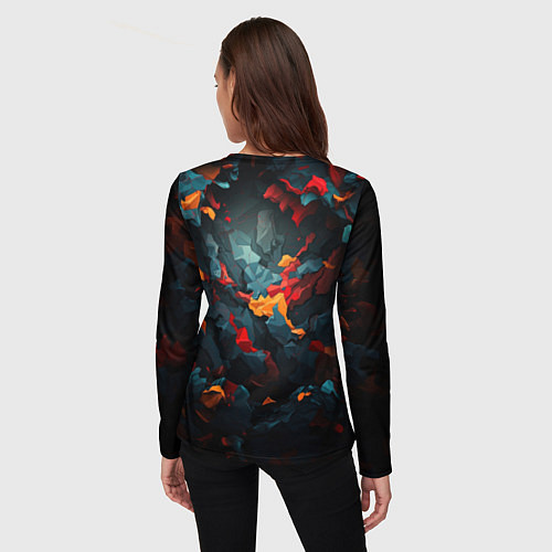 Женский лонгслив Мрачный камуфляж / 3D-принт – фото 4