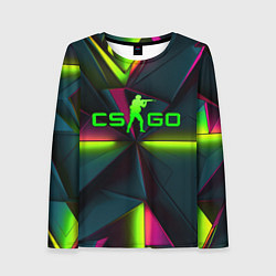 Лонгслив женский CS GO green neon, цвет: 3D-принт